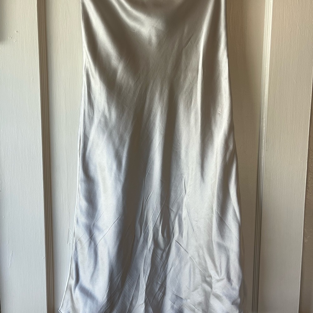 Catherine gee Silver Silk Slip Skirt